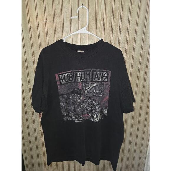 Vintage 90s Sub Humans Rats XL Graphic T shirt Thrashed Faded Made in the USA